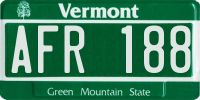 VT license plate AFR188