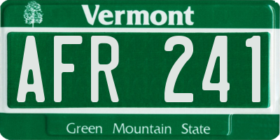 VT license plate AFR241