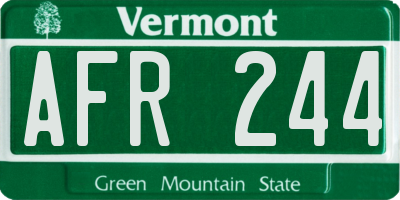 VT license plate AFR244
