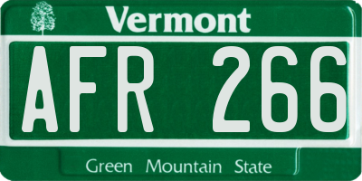 VT license plate AFR266