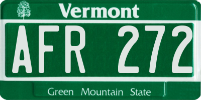 VT license plate AFR272