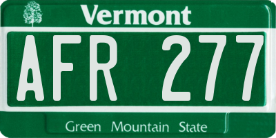 VT license plate AFR277