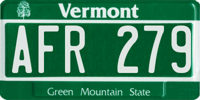VT license plate AFR279