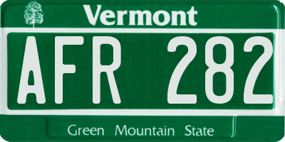 VT license plate AFR282