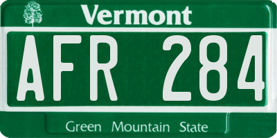 VT license plate AFR284