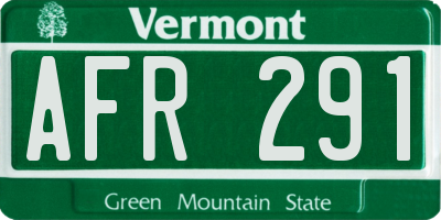 VT license plate AFR291