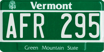 VT license plate AFR295