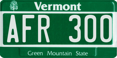 VT license plate AFR300