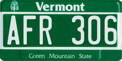 VT license plate AFR306