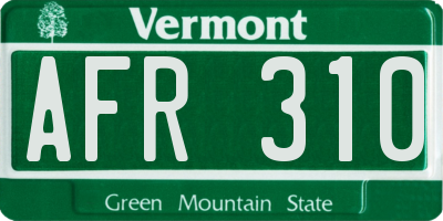 VT license plate AFR310