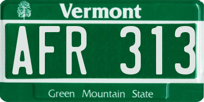 VT license plate AFR313