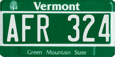 VT license plate AFR324