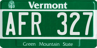VT license plate AFR327