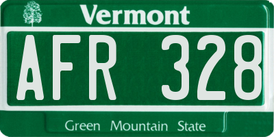 VT license plate AFR328