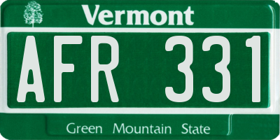 VT license plate AFR331