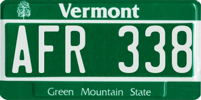 VT license plate AFR338