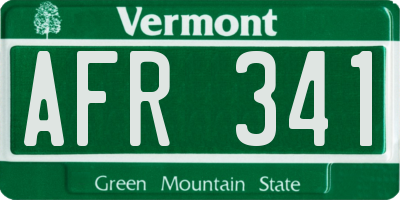 VT license plate AFR341