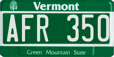 VT license plate AFR350