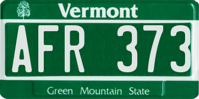 VT license plate AFR373