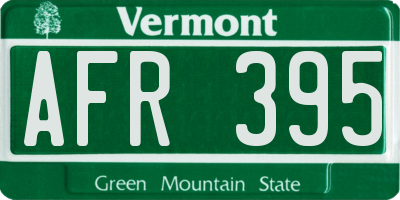 VT license plate AFR395