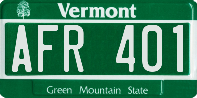 VT license plate AFR401