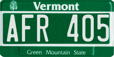 VT license plate AFR405