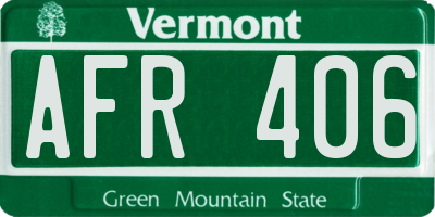 VT license plate AFR406