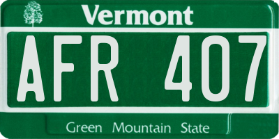 VT license plate AFR407