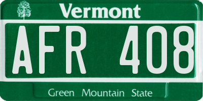 VT license plate AFR408