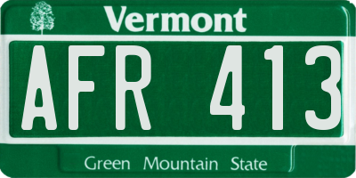 VT license plate AFR413