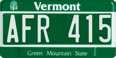 VT license plate AFR415