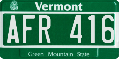 VT license plate AFR416