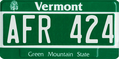 VT license plate AFR424