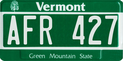 VT license plate AFR427