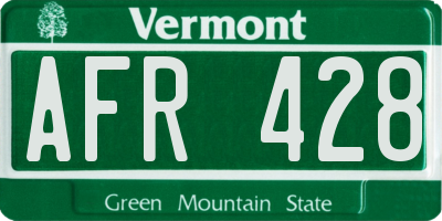 VT license plate AFR428
