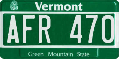 VT license plate AFR470