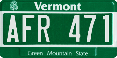 VT license plate AFR471