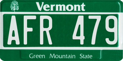 VT license plate AFR479