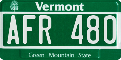 VT license plate AFR480
