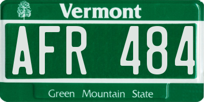 VT license plate AFR484