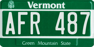 VT license plate AFR487