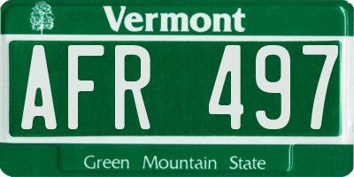 VT license plate AFR497