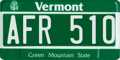 VT license plate AFR510