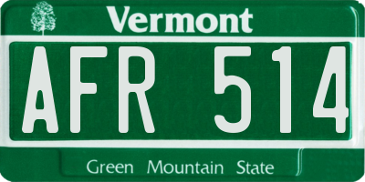 VT license plate AFR514
