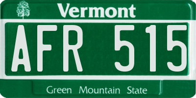 VT license plate AFR515