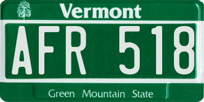 VT license plate AFR518