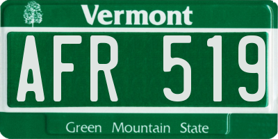 VT license plate AFR519