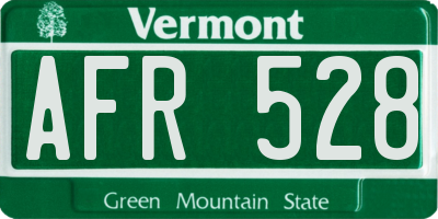 VT license plate AFR528