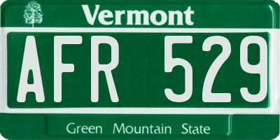 VT license plate AFR529