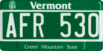 VT license plate AFR530